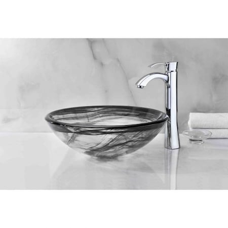 Anzzi Verabue Vessel Sink with Pop-Up Drain in Slumber Wisp N49